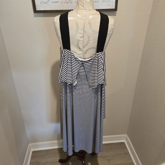 NWOT Lane Bryant Black And White Striped Tiered Midi Dress Size 18/20 - Picture 8 of 11